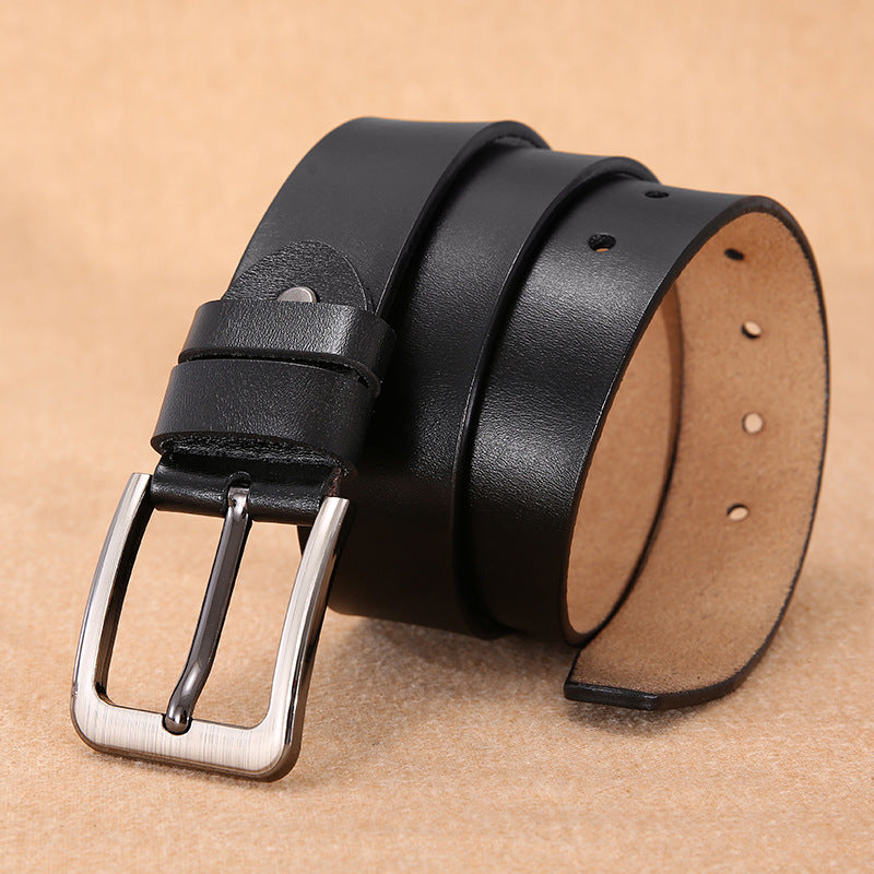 Men's needle buckle belt retro pants belt pure cowhide leather belt
